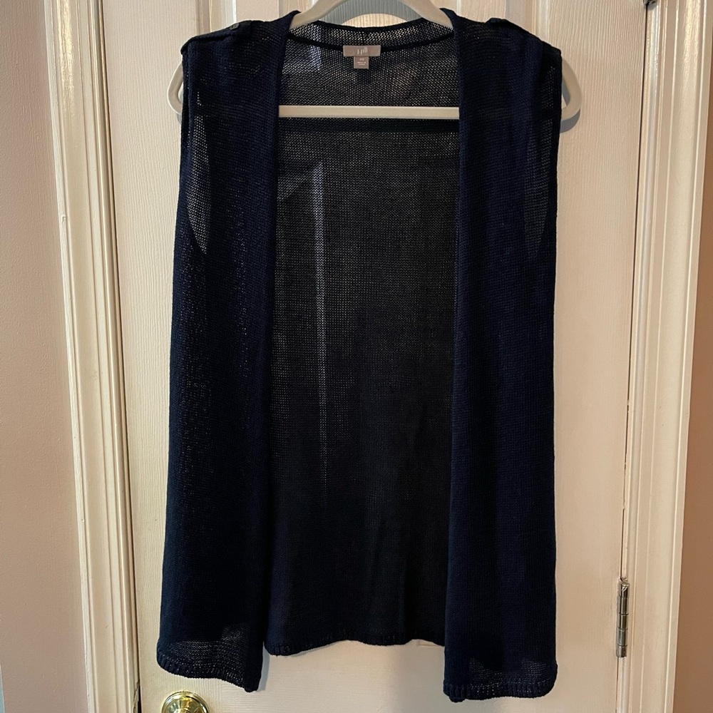 J. Jill,  Navy Blue, Summer Weight Loose Knit Vest, Size XS, Excellent Condition